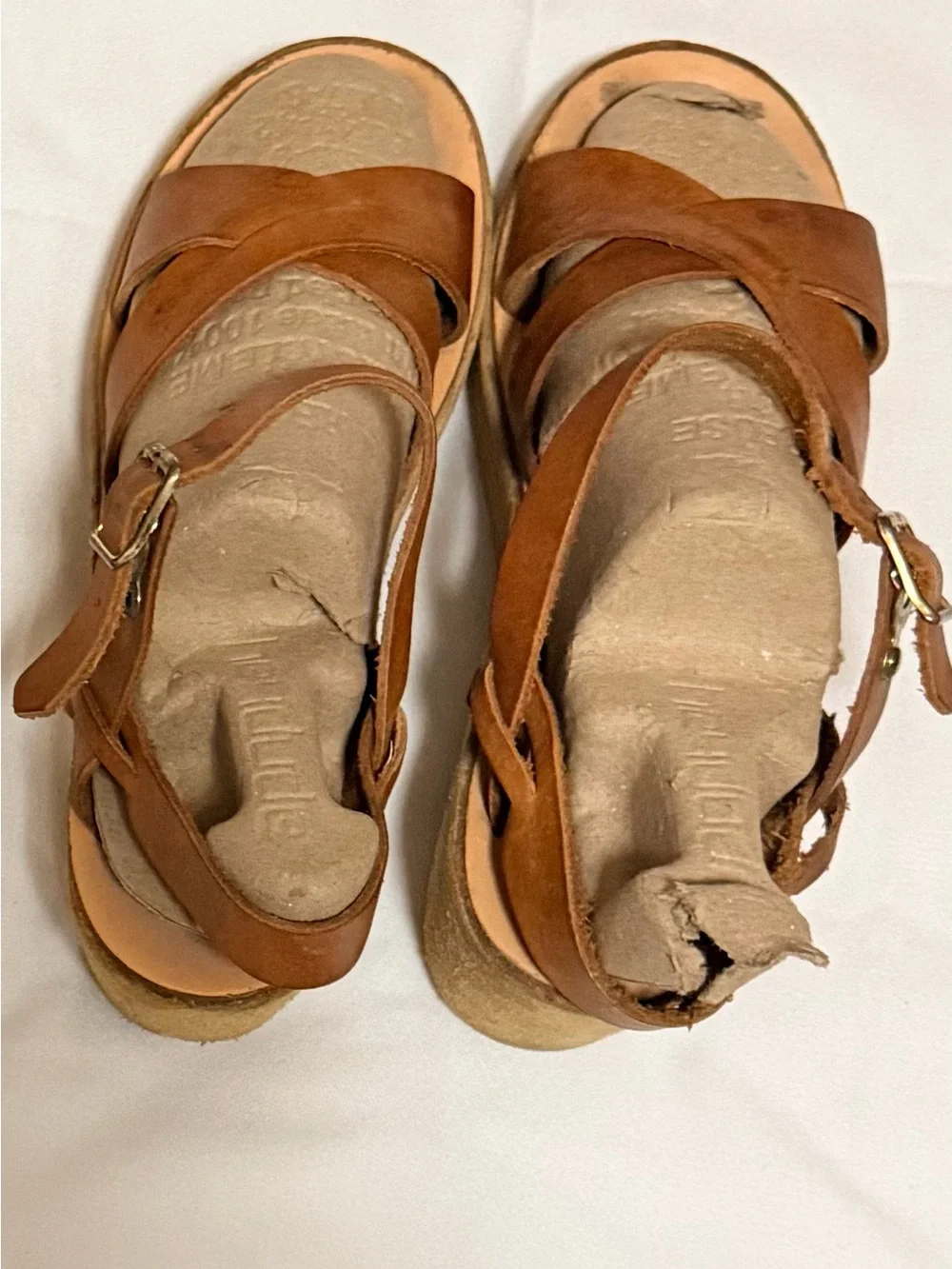 Vintage 1970’s Rapallo 3” Platform Leather Sandals- Size 10. Made in Italy
